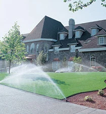 A landscape being watered