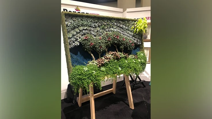 Penang Nursery's booth included a "living portrait" and plants displayed like works of art. 