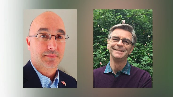 Sam Kirkland of Epicor Software, left, and Ian Baldwin, business adviser for garden and hardware retailers.