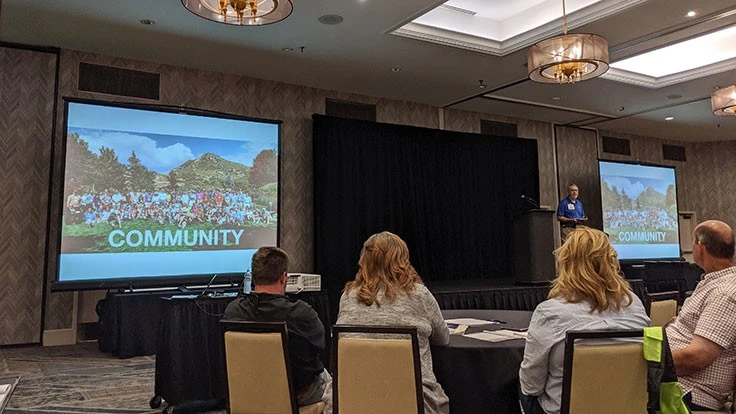 Danny Summers addresses the attendees of The Garden Center Group's Fall Event.
