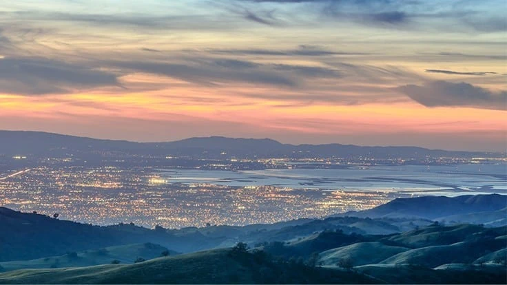 An aerial shot of the Santa Clara Valley