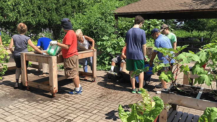 Members take part in the Vera A. Scherer Garden vocational program.