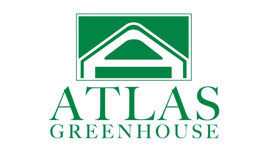 Atlas Greenhouse logo with green text and a green graphic of a greenhouse.