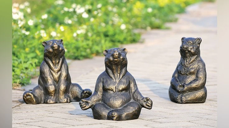 Décor featuring bears doing human activities like yoga is selling well, according to suppliers.