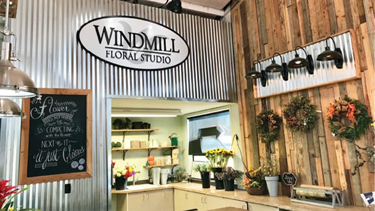 Inside of Windmill Floral Studio